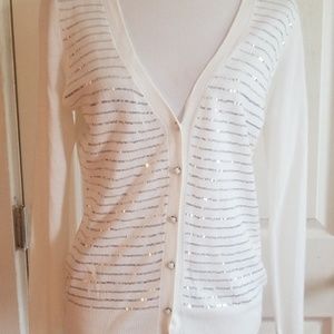 New yourk and company sequined open front